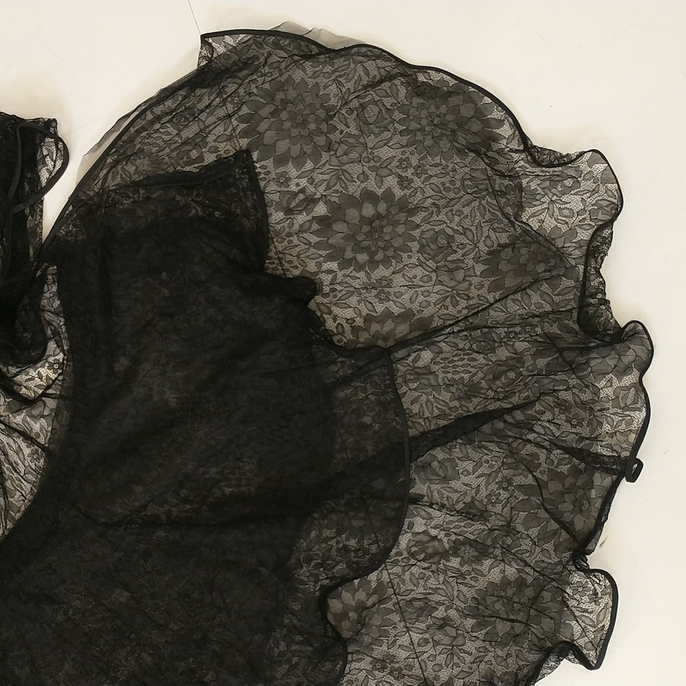 Antique Black Lace Over Dress Amazing Condition Ethereal Feminine Glam SeeMeasur - Picture 11 of 16